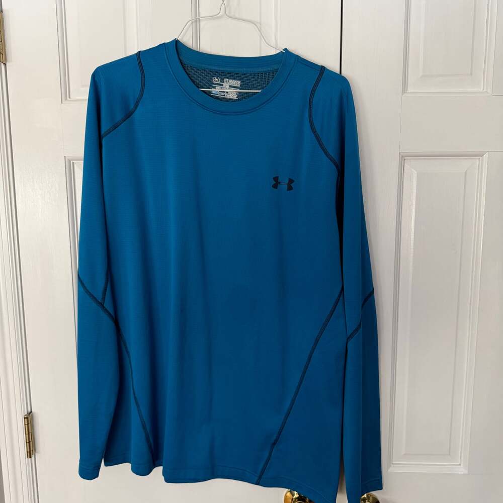 Under Armour Blue Cold Gear Fitted Long Sleeve Athletic Shirt